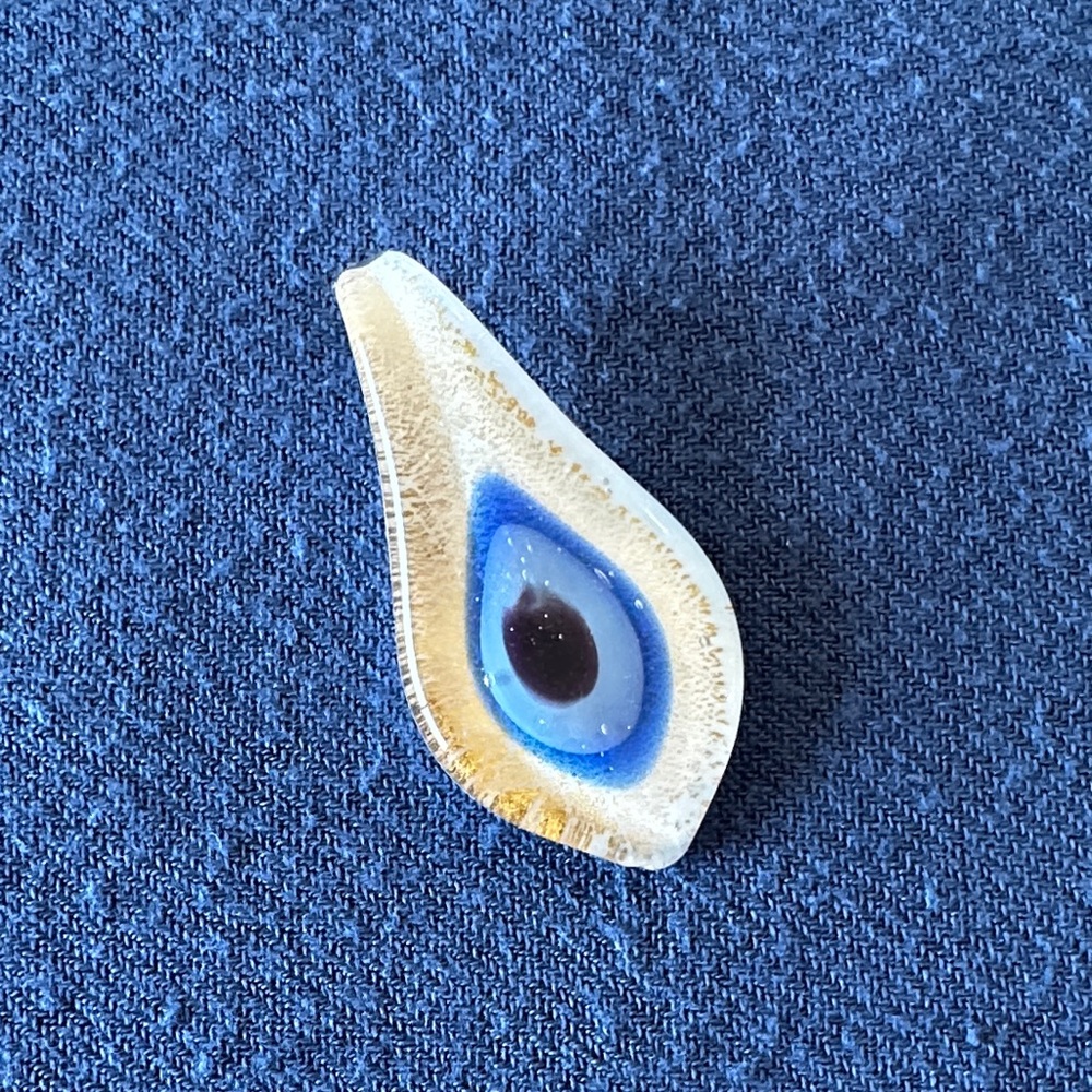 Blue Evil Eye Glass Pendant